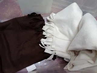 Mantas 120x160 cm Poliéster Marrón o beige