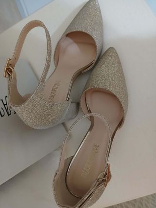 Scarpe glitter tacco largo n.37 e 39