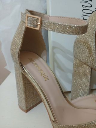 Scarpe glitter tacco largo n.37 e 39