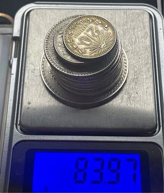 10 monedas México de .720 y una de .420; 1920-1945