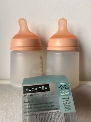 2 Biberones Suavinex anti cólicos 180ml Newborn