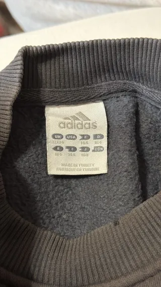 Sudadera Adidas Vintage Gris y Blanca