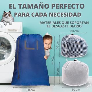 Bolsa para ropa sucia, resistente, lavadora