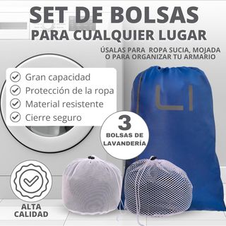 Bolsa para ropa sucia, resistente, lavadora