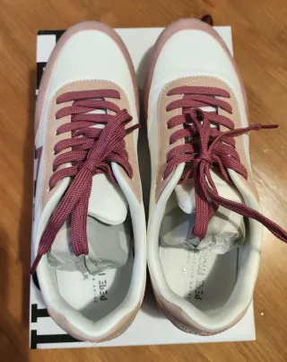 Playeros Pepe Moll mujer rosa y blanco