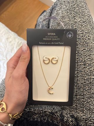 Collar y pendientes Sfera baño oro 18k