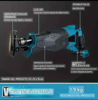 Sierra Sable Recargable (2 Baterías)