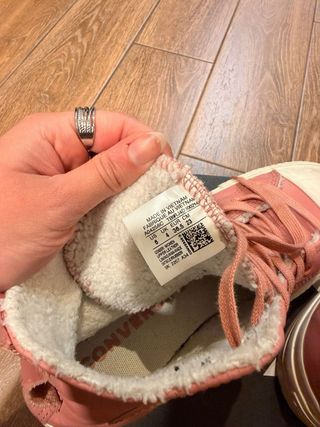 Converse rosa de invierno con forro interior