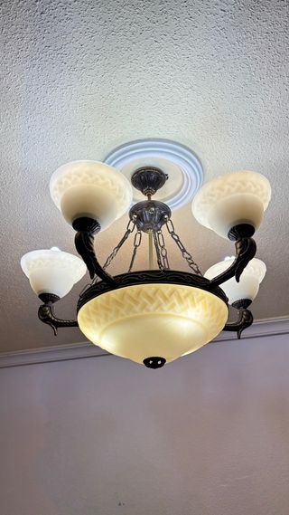 Lámpara de techo cristal y metal