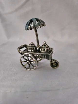 Carrito helados plata antiguo