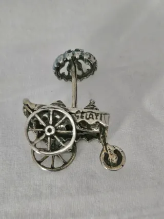 Carrito helados plata antiguo