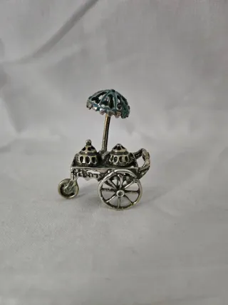 Carrito helados plata antiguo