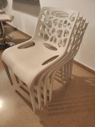 Juego 4 Sillas Polipropileno Blancas