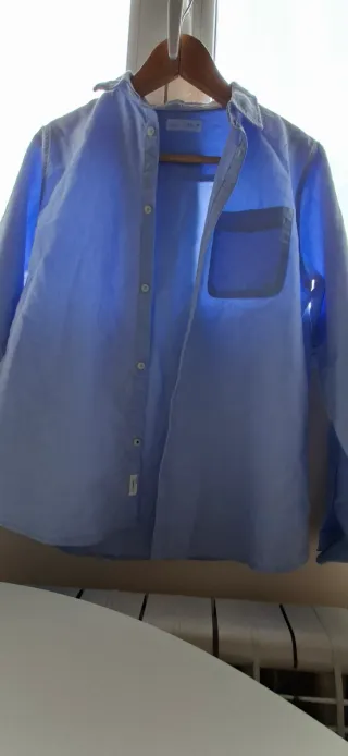 Camisa Tipo Oxford Azul