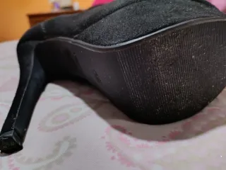 Botines tacón plataforma negros talla 35