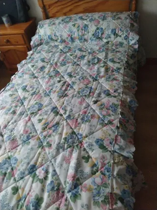 Colcha floral cama individual