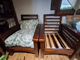 2 Butacas de Madera de roble sin cojines