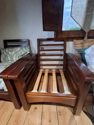 2 Butacas de Madera de roble sin cojines