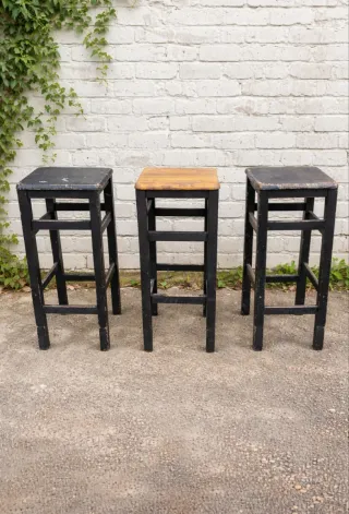 Set 3 Taburetes Altos Vintage