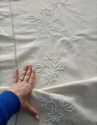 Sábana encimera lino dos paños beige