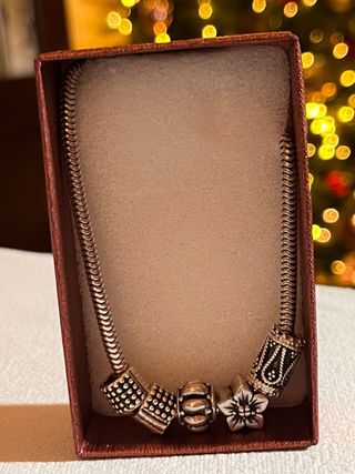 Pulsera estilo pandora 5 dijes unisex sin usar