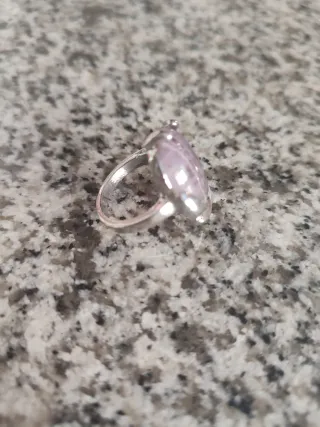 Anillo plata con piedra morada