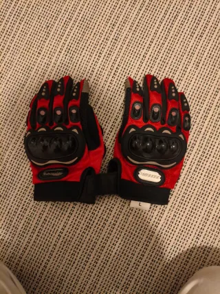 Guantes Moto Táctiles Talla L Rojo/Negro