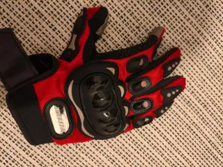 Guantes Moto Táctiles Talla L Rojo/Negro