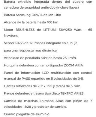 Bicicleta eléctrica Littium Dogma mod 14A