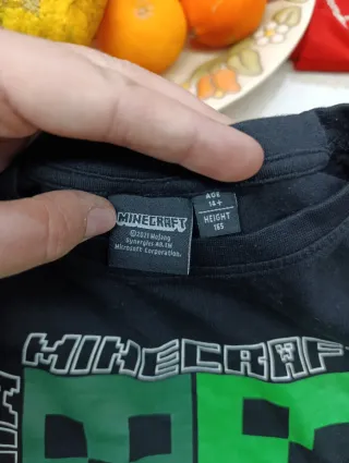 Maglietta Minecraft manica lunga ragazzo