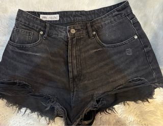 Pantalones Cortos Vaqueros Zara Negros