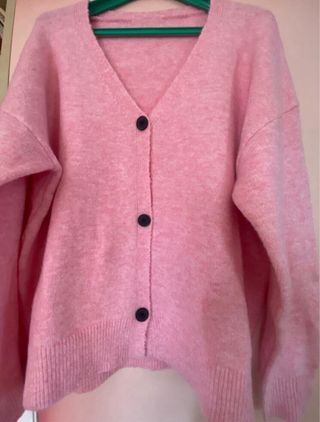 Chaqueta de punto rosa (CURVY)