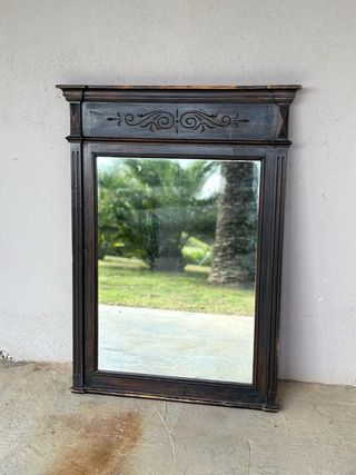 Espejo antiguo madera tallada