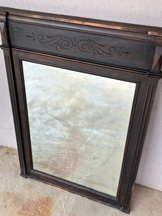 Espejo antiguo madera tallada