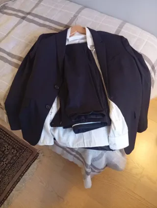 Traje de hombre completo negro y blanco