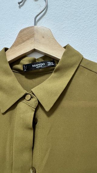 Camisa Mango Verde Oliva Talla XS Mujer