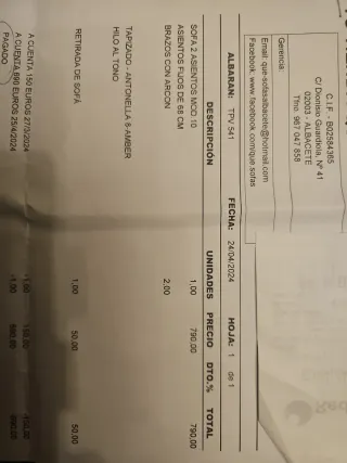 Sofá 3 plazas tela marrón/naranja