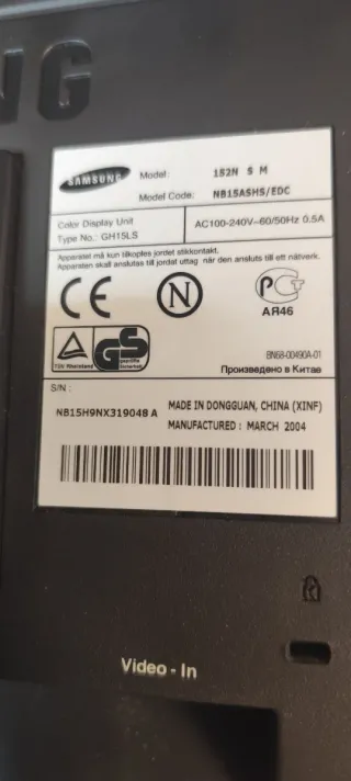 Monitor Samsung 15 4:3 pc ordenador