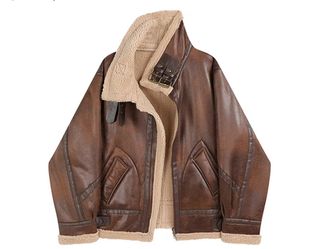 Chaqueta Piel Forrada Mujer Marrón