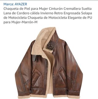 Chaqueta Piel Forrada Mujer Marrón