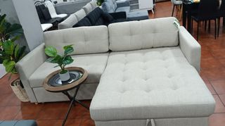 Sofá Cama Chaise Longue Beige