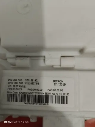 Placa electrónica y fuente alimentación lavadora