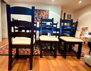 Mesa comedor extensible + 8 sillas madera