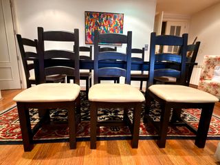 Mesa comedor extensible + 8 sillas madera