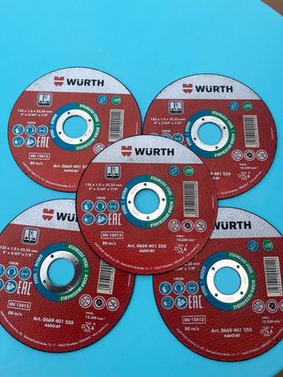 5 Discos Corte Wurth Acero Inox 125mm