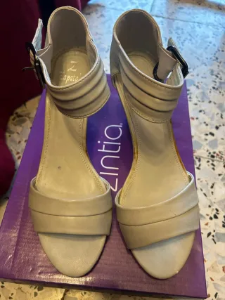 Sandalias Tacón Z Zapato's Talla 39 Beige