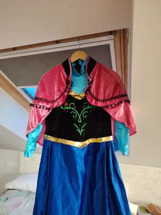 Disfraz Ana Frozen T38-M con peluca peliroja