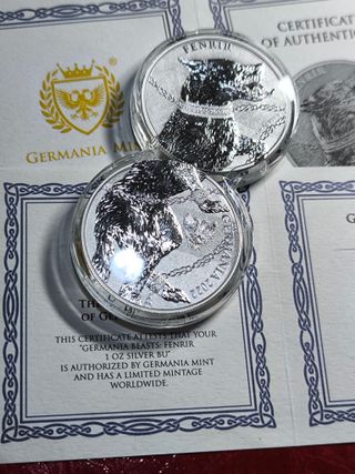 2 Monedas 1 Onza LOBO FENRIR Germania Mint