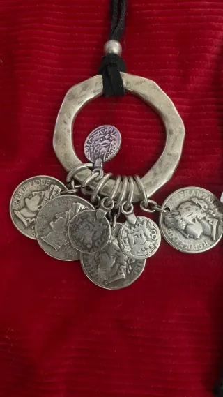 Collar B&G Plata Monedas Diseño Boho