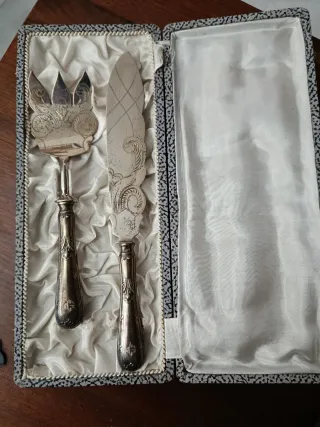 Set cubiertos servir pescado plata